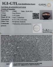 3.10/CT Natural Scapolite Cat's Eye with Govt. Lab Certified-(1221)